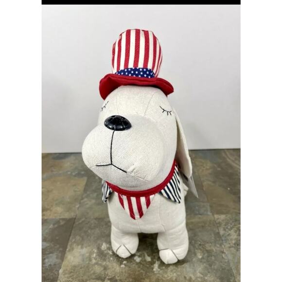 Martha Stewart Patriotic Dachshund Decor - 14” Canvas Dog w/ Uncle Sam Hat - Picture 2 of 2